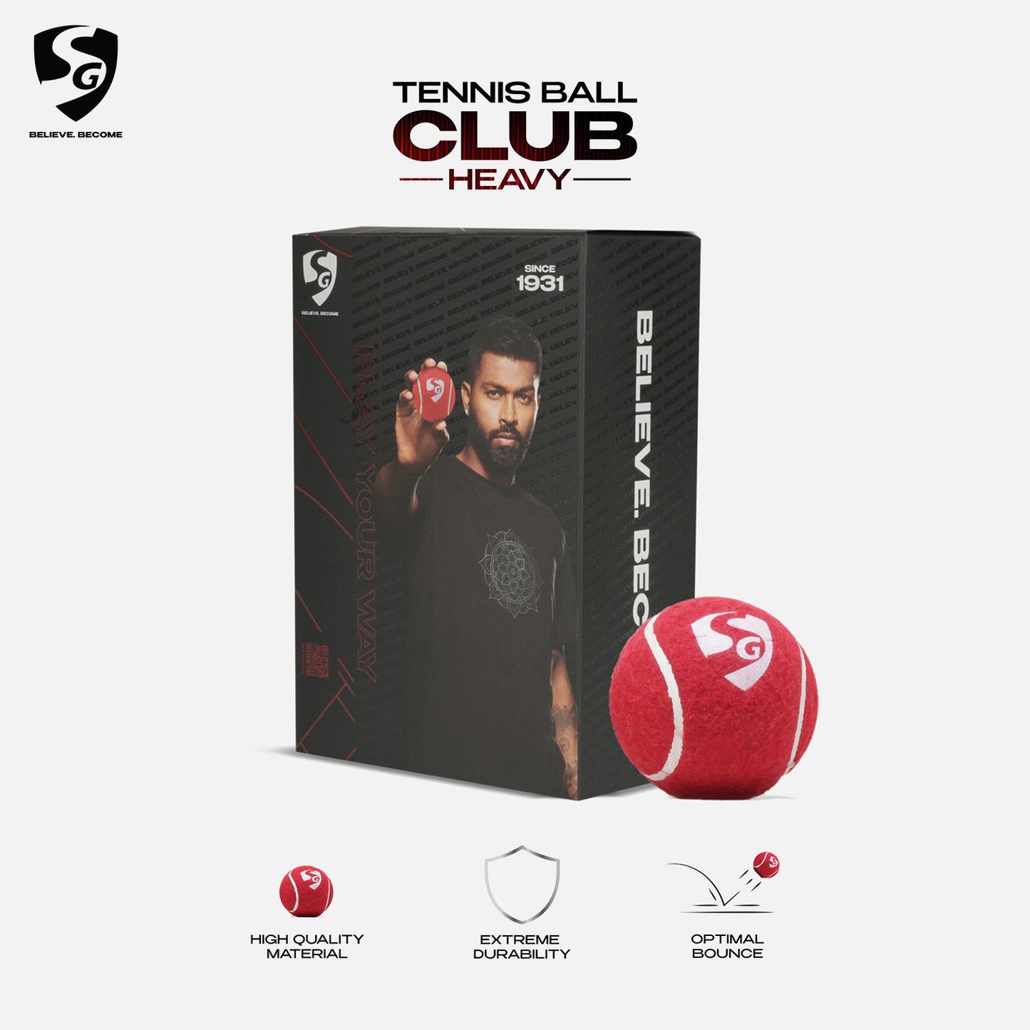 SG CLUB Heavy Cricket Balls (PACK OF 6)