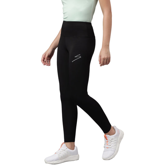 Unpar by SG Regular Comfort Fit Tights For Womens & Girls, Black | Ideal for Trail Running, Fitness & Training, Jogging, Gym Wear & Fashion Wear