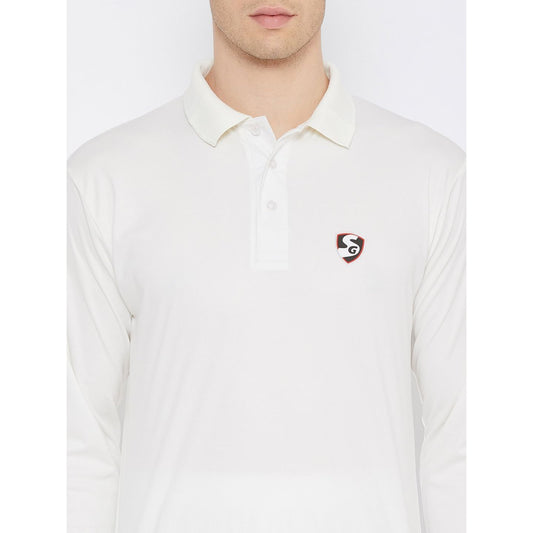 SG Club Full Sleeve Cricket Shirt Whites (Junior)
