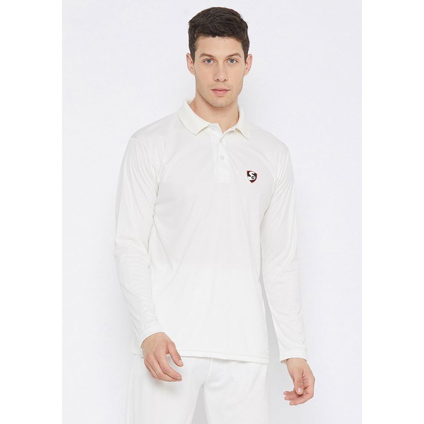 SG Junior Club Full Sleeve Cricket Shirt Whites