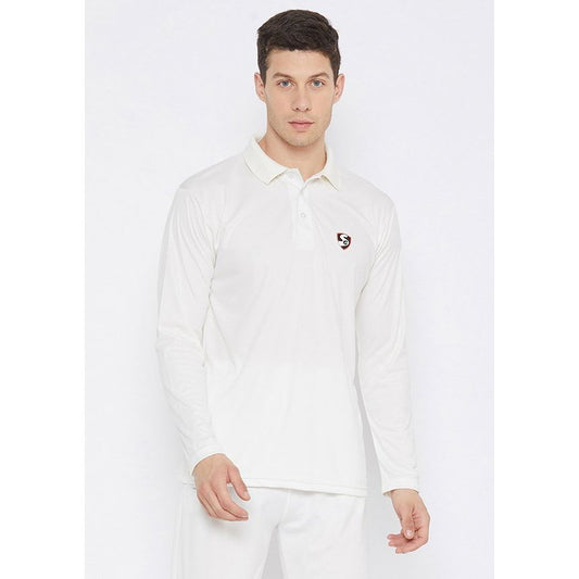 SG Club Full Sleeve Cricket Shirt Whites (Senior)
