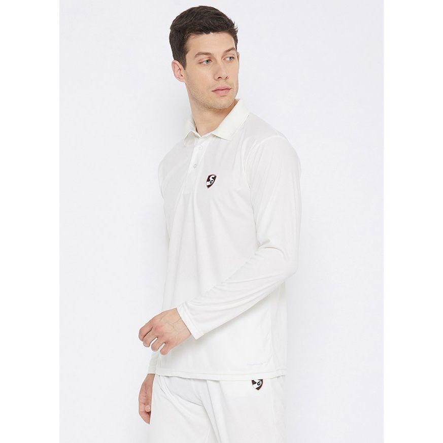 SG Junior Club Full Sleeve Cricket Shirt Whites