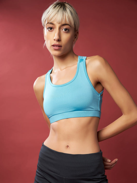 Unpar by SG Sports Bra For Womens & Girls, Turquoise | Ideal for Trail Running, Fitness & Training, Jogging, Gym Wear & Fashion Wear