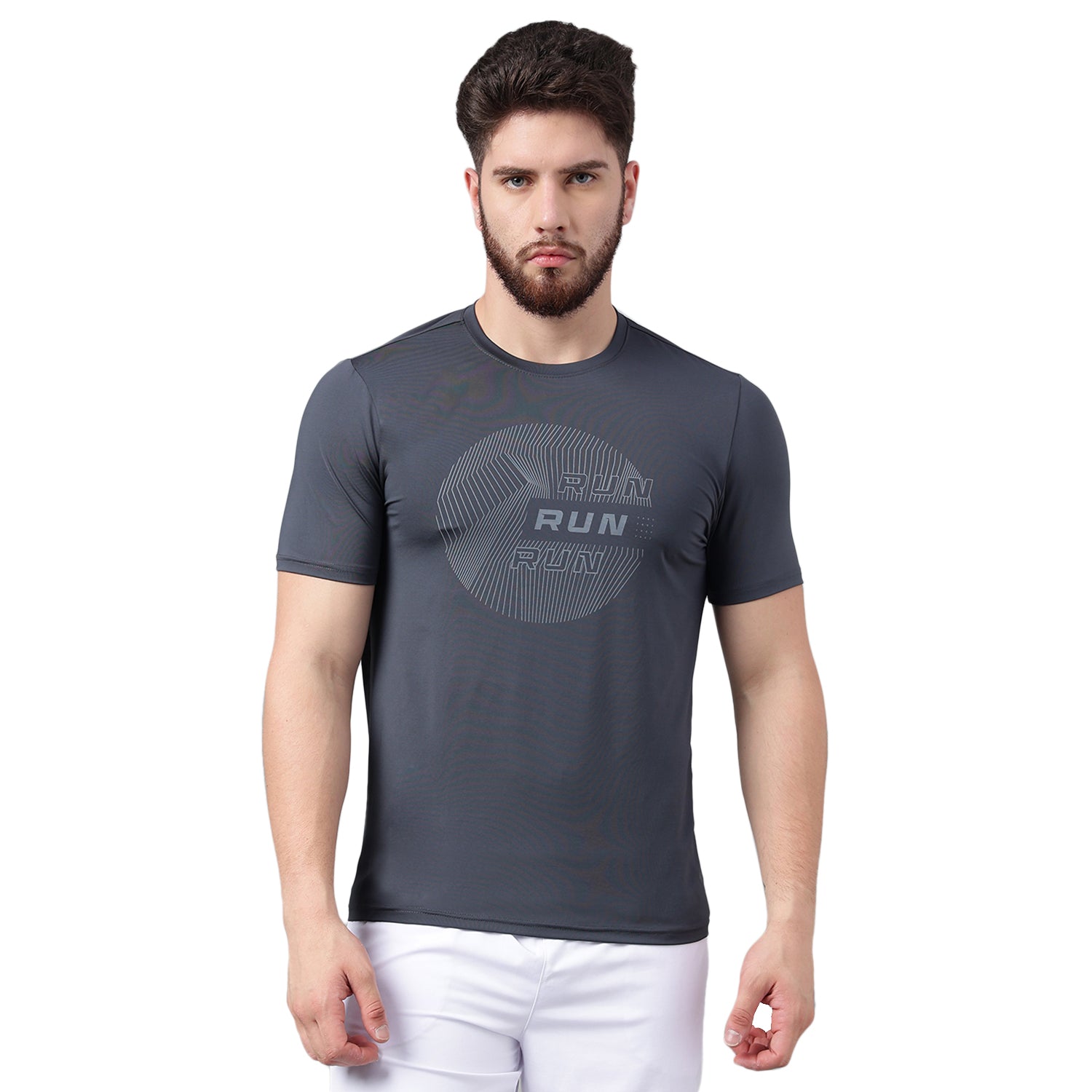 UNPAR By SG Men's Round Neck Graphite T-Shirt | Ideal for