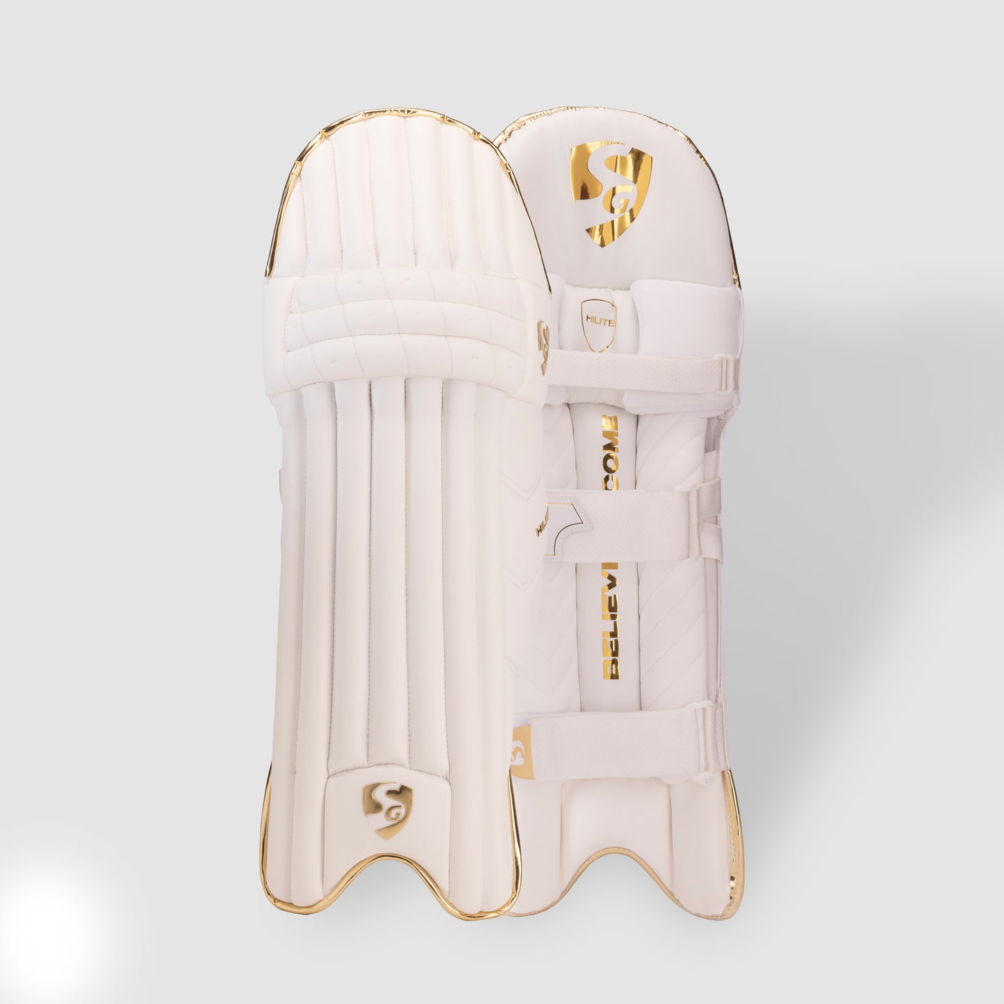 SG Hilite White/Golden Batting Legguards