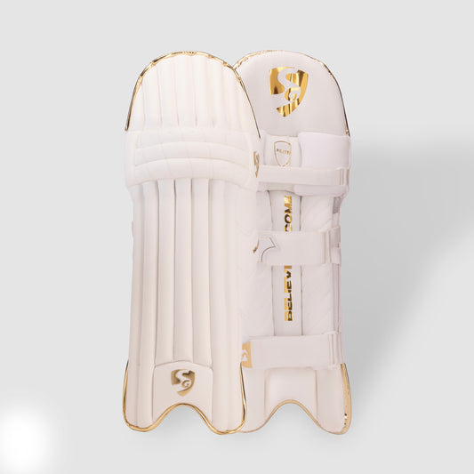 SG Hilite White/Golden Batting Legguards