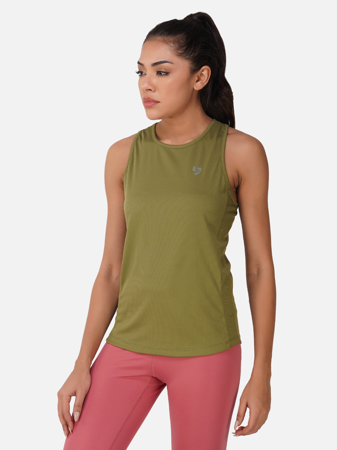 SG Regular Comfort Fit Vest For Womens & Girls, Pale Pink & Olive Green | Ideal for Trail Running, Fitness & Training, Jogging, Gym Wear & Fashion Wear