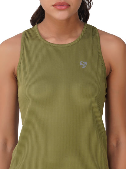 SG Regular Comfort Fit Vest For Womens & Girls, Pale Pink & Olive Green | Ideal for Trail Running, Fitness & Training, Jogging, Gym Wear & Fashion Wear