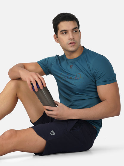 SG Round Neck Regular Comfort Fit T-Shirt For Mens & Boys, Cloudy Grey, Carbon Black, Deep Teal, Grey Blue | Ideal for Trail Running, Fitness & Training, Jogging, Gym Wear & Fashion Wear