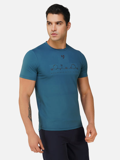 SG Round Neck Regular Comfort Fit T-Shirt For Mens & Boys, Cloudy Grey, Carbon Black, Deep Teal, Grey Blue | Ideal for Trail Running, Fitness & Training, Jogging, Gym Wear & Fashion Wear