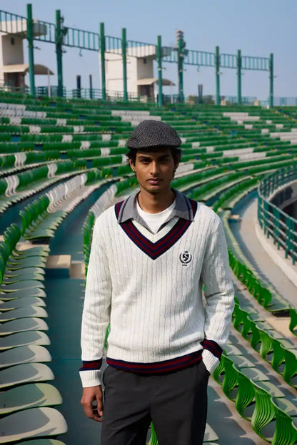 The Pavilion Cricket Pullover (Maroon)