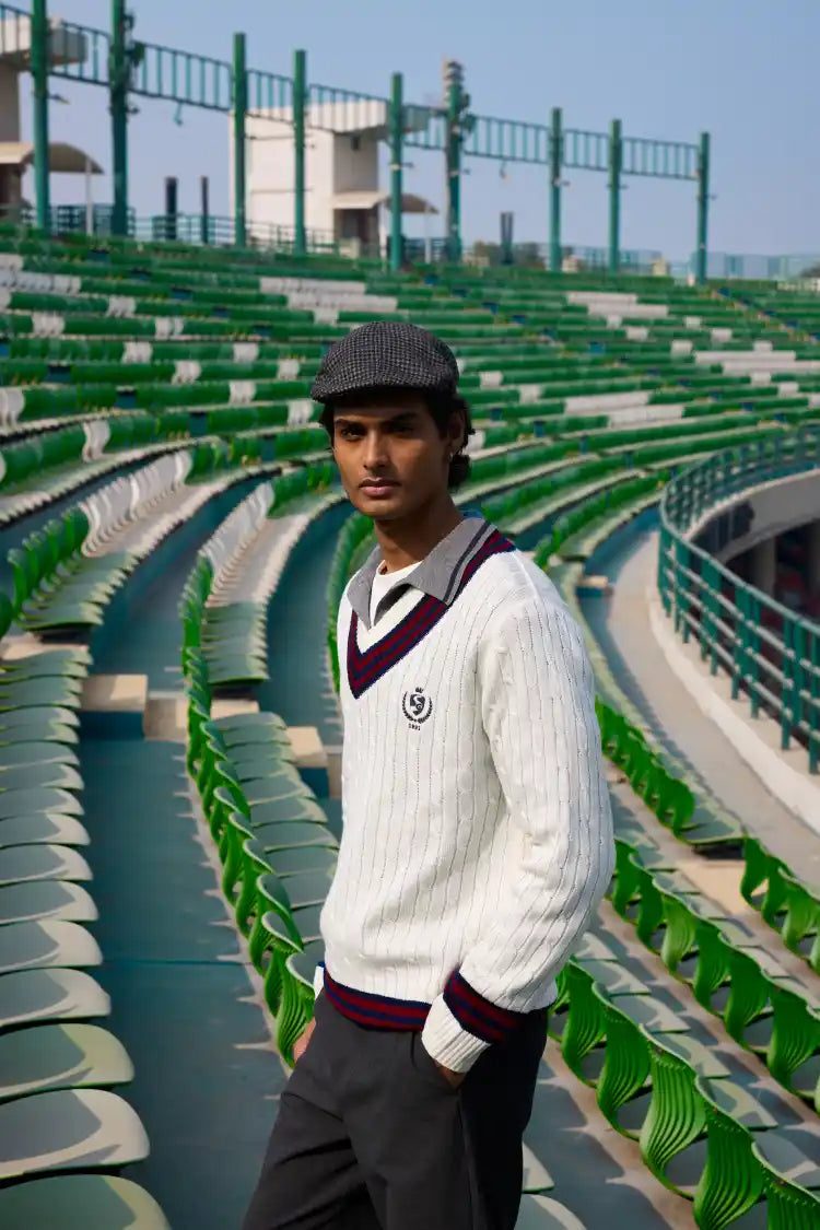 The Pavilion Cricket Pullover (Maroon)