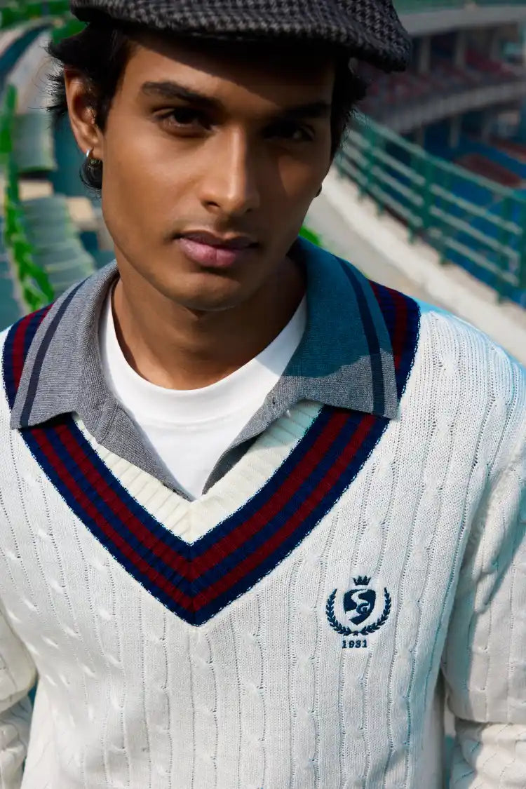 The Pavilion Cricket Pullover (Maroon)