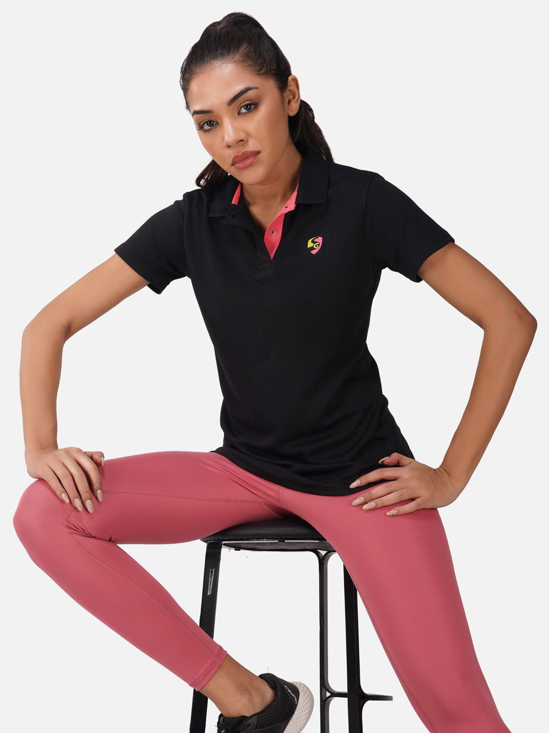 SG Regular Comfort Fit Polo T-Shirt For Womens & Girls, Sulphur Yellow, Red Paprika & Jet black | Ideal for Trail Running, Fitness & Training, Jogging, Gym Wear & Fashion Wear