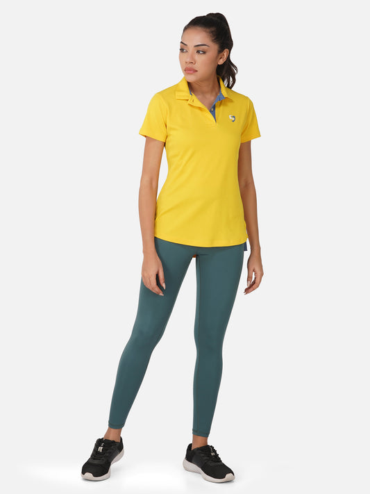 SG Women's Polo T-Shirt | Ideal for Trail Running, Fitness & Training, Jogging, Regular & Fashion Wear,SULPHUR YELLOW