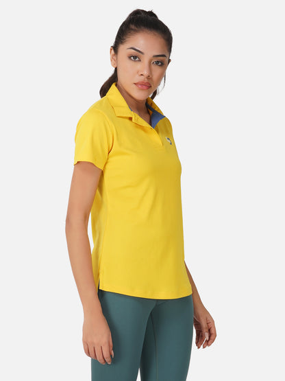 SG Regular Comfort Fit Polo T-Shirt For Womens & Girls, Sulphur Yellow, Red Paprika & Jet black | Ideal for Trail Running, Fitness & Training, Jogging, Gym Wear & Fashion Wear