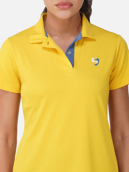 SG Regular Comfort Fit Polo T-Shirt For Womens & Girls, Sulphur Yellow, Red Paprika & Jet black | Ideal for Trail Running, Fitness & Training, Jogging, Gym Wear & Fashion Wear