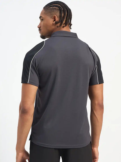 SG H1MP83793 Men Grey/Black Polo T-Shirt
