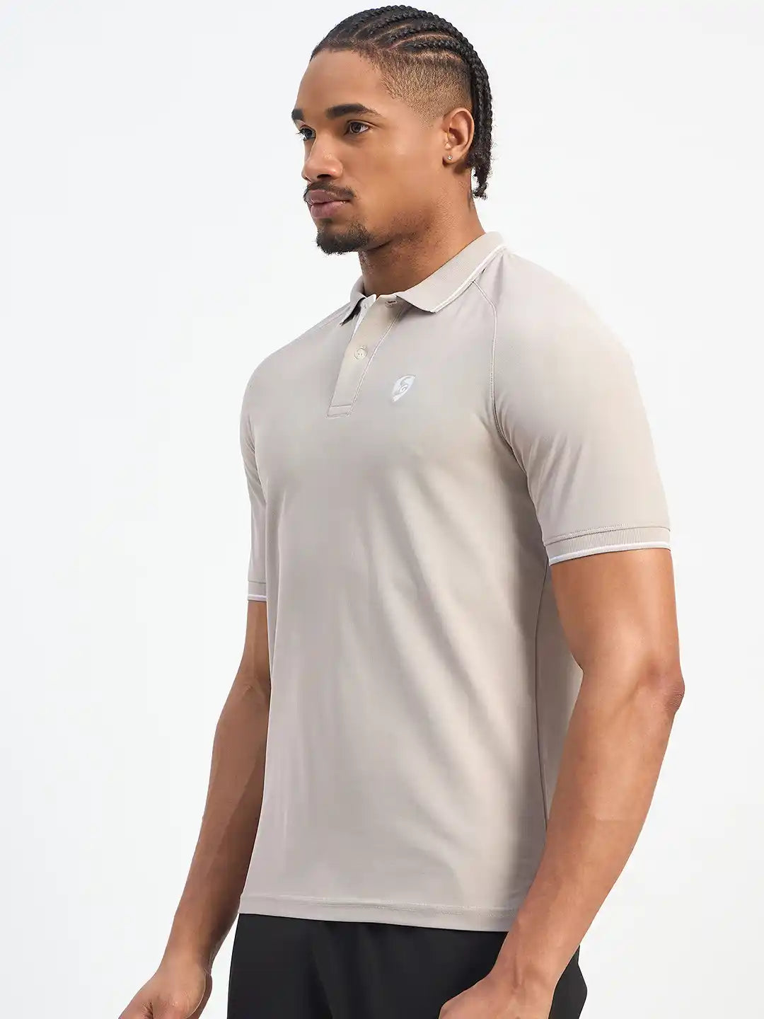 SG H1MP84081 Men Grey Polo T-Shirt