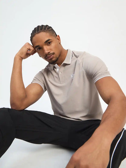 SG H1MP84081 Men Grey Polo T-Shirt