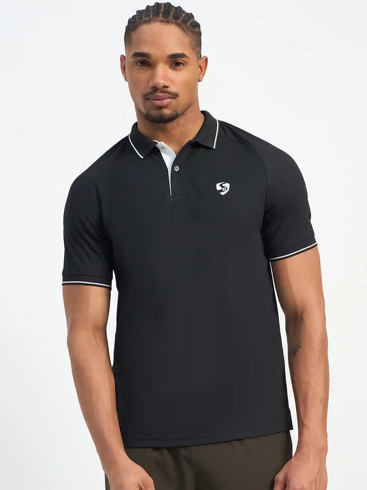 SG H1MP84082 Men Black Polo T-Shirt