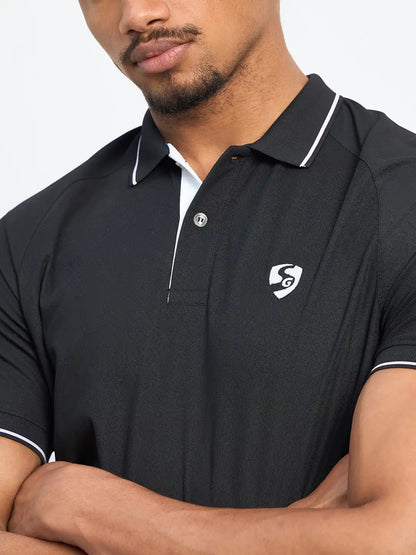 SG H1MP84082 Men Black Polo T-Shirt