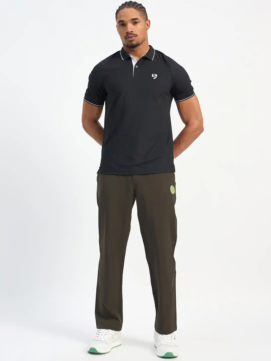 SG H1MP84082 Men Black Polo T-Shirt