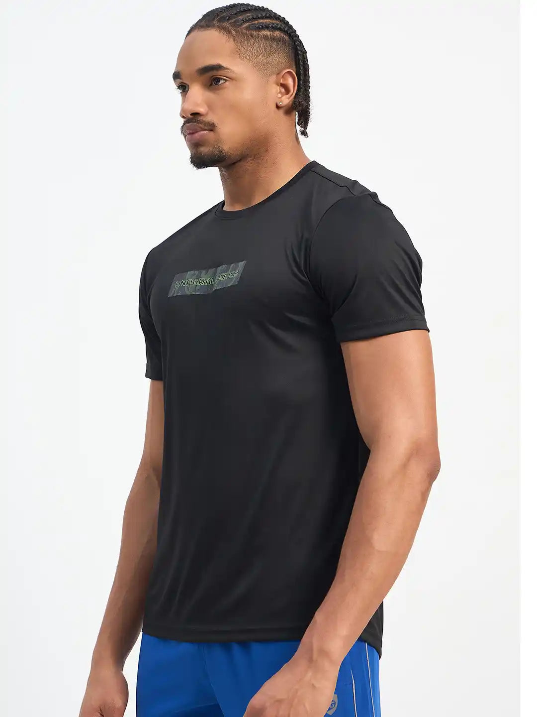 SG H1MT84141 Men Black T-Shirt