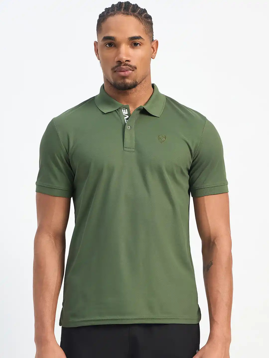 SG H1MP83801 Men Olive Polo T-Shirt