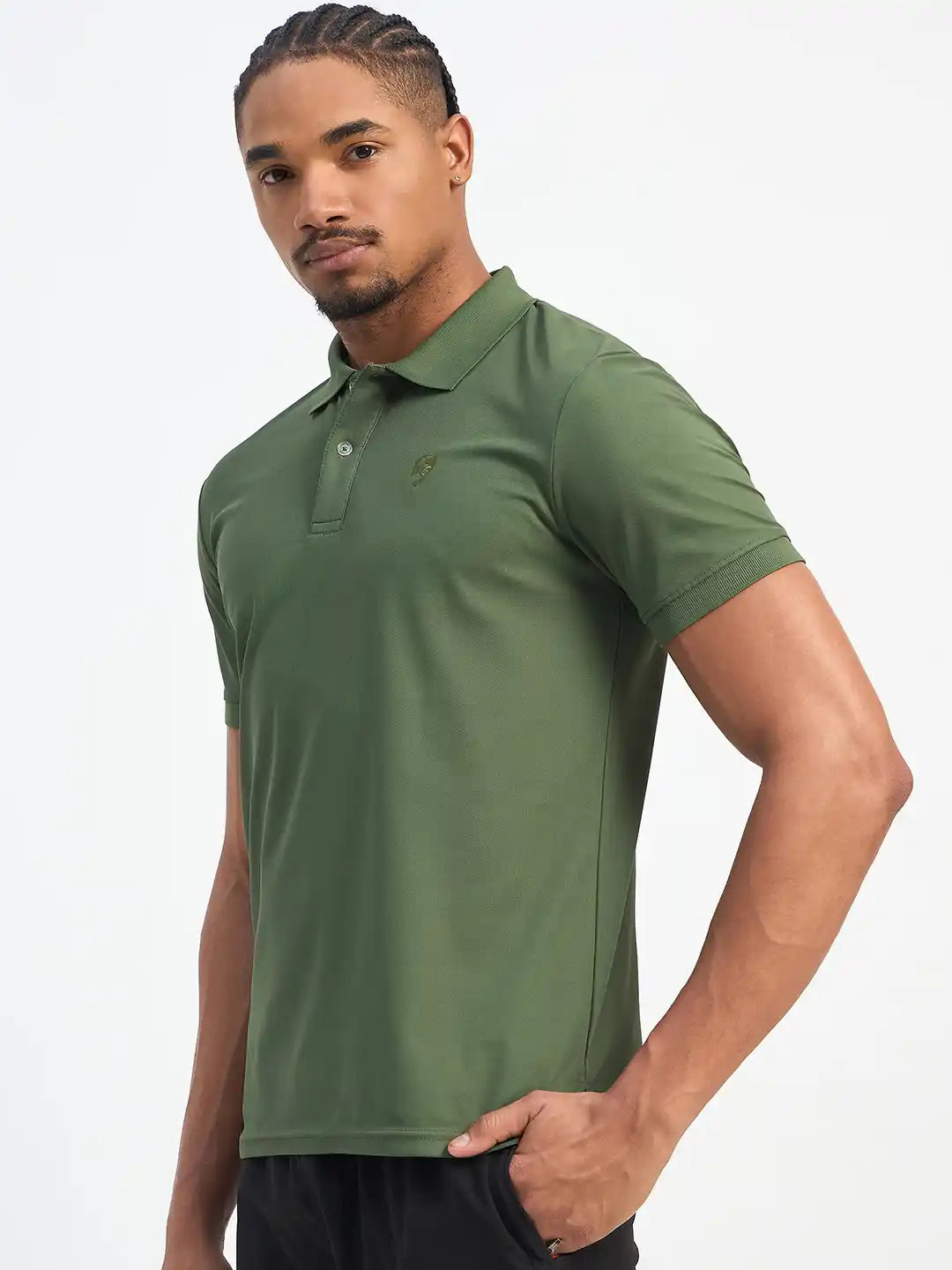 SG H1MP83801 Men Olive Polo T-Shirt
