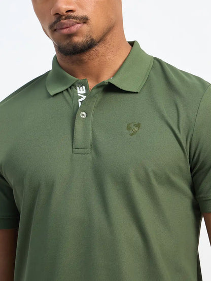 SG H1MP83801 Men Olive Polo T-Shirt