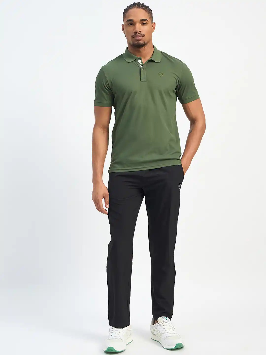 SG H1MP83801 Men Olive Polo T-Shirt