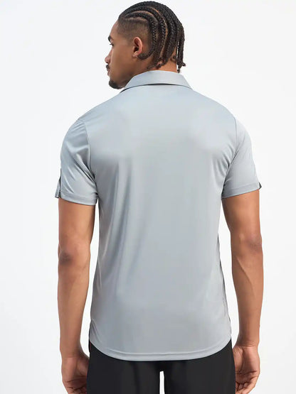 SG H2MP83872 Men Light Grey Polo T-Shirt