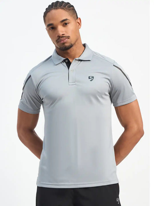 SG H2MP83872 Men Light Grey Polo T-Shirt