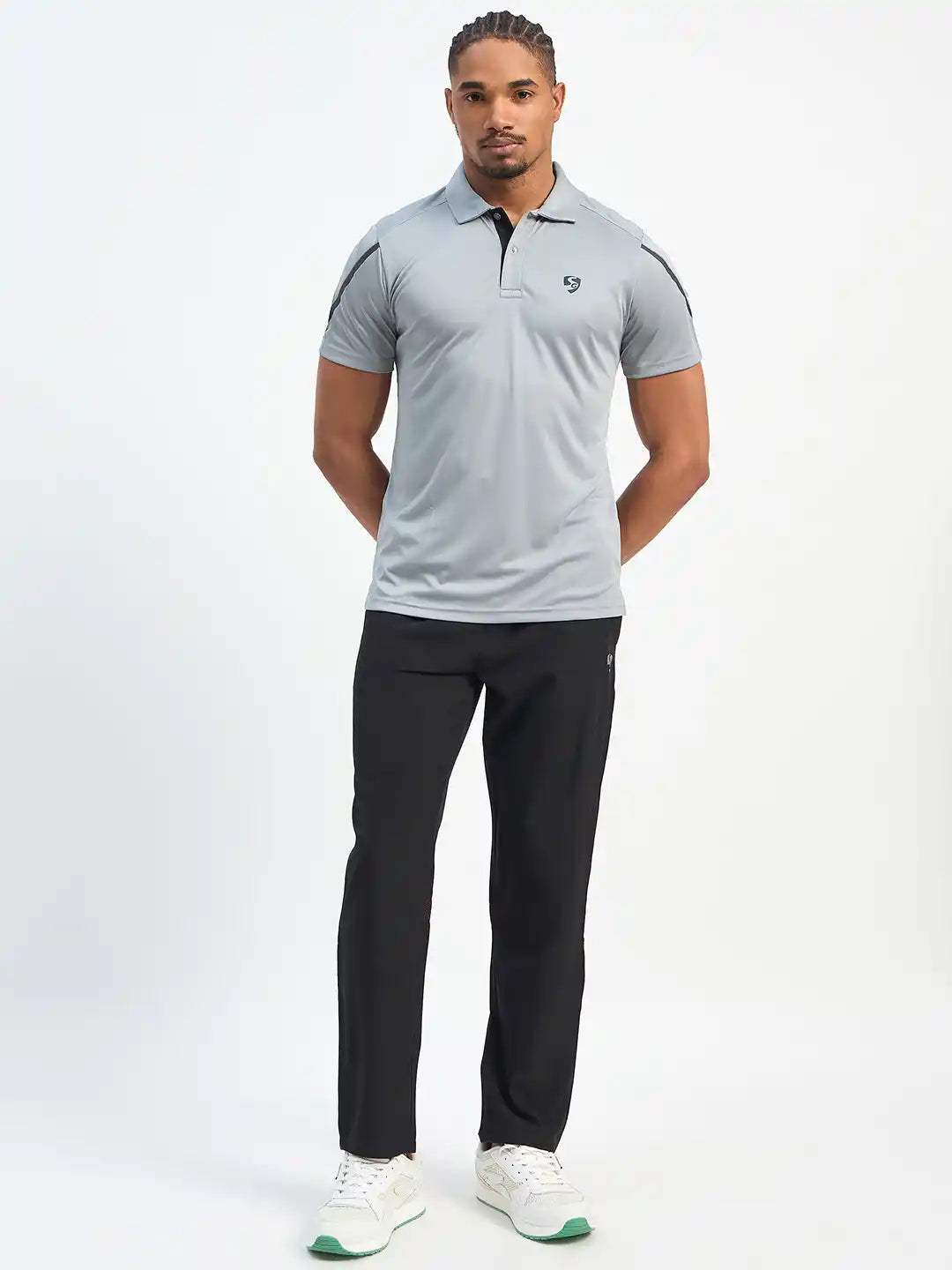 SG H2MP83872 Men Light Grey Polo T-Shirt