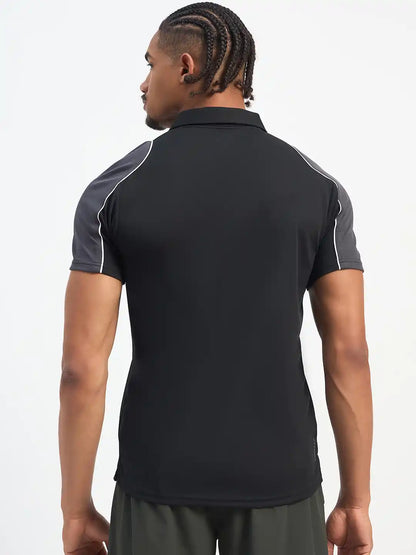 SG H1MP83791 Men Black/Grey Polo T-Shirt