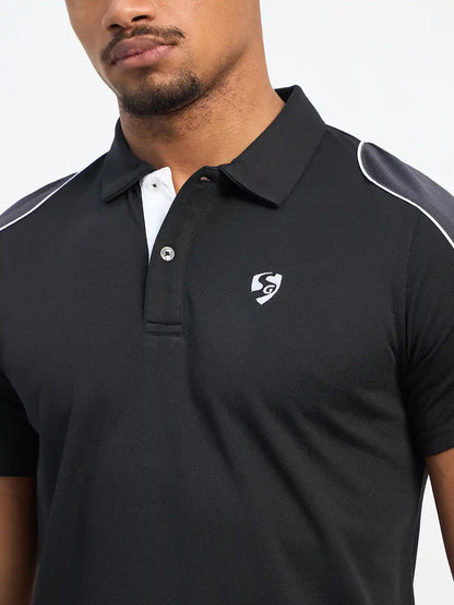 SG H1MP83791 Men Black/Grey Polo T-Shirt