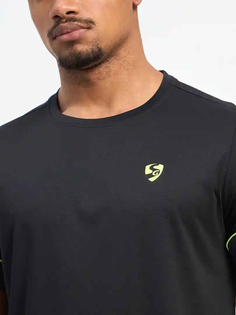 SG H1MT83742 Men Black T-Shirt