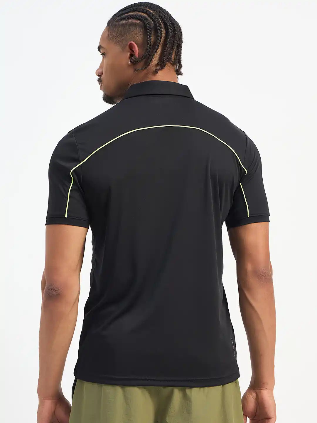 SG H1MP84101 Men Black Polo T-Shirt