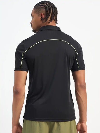SG H1MP84101 Men Black Polo T-Shirt