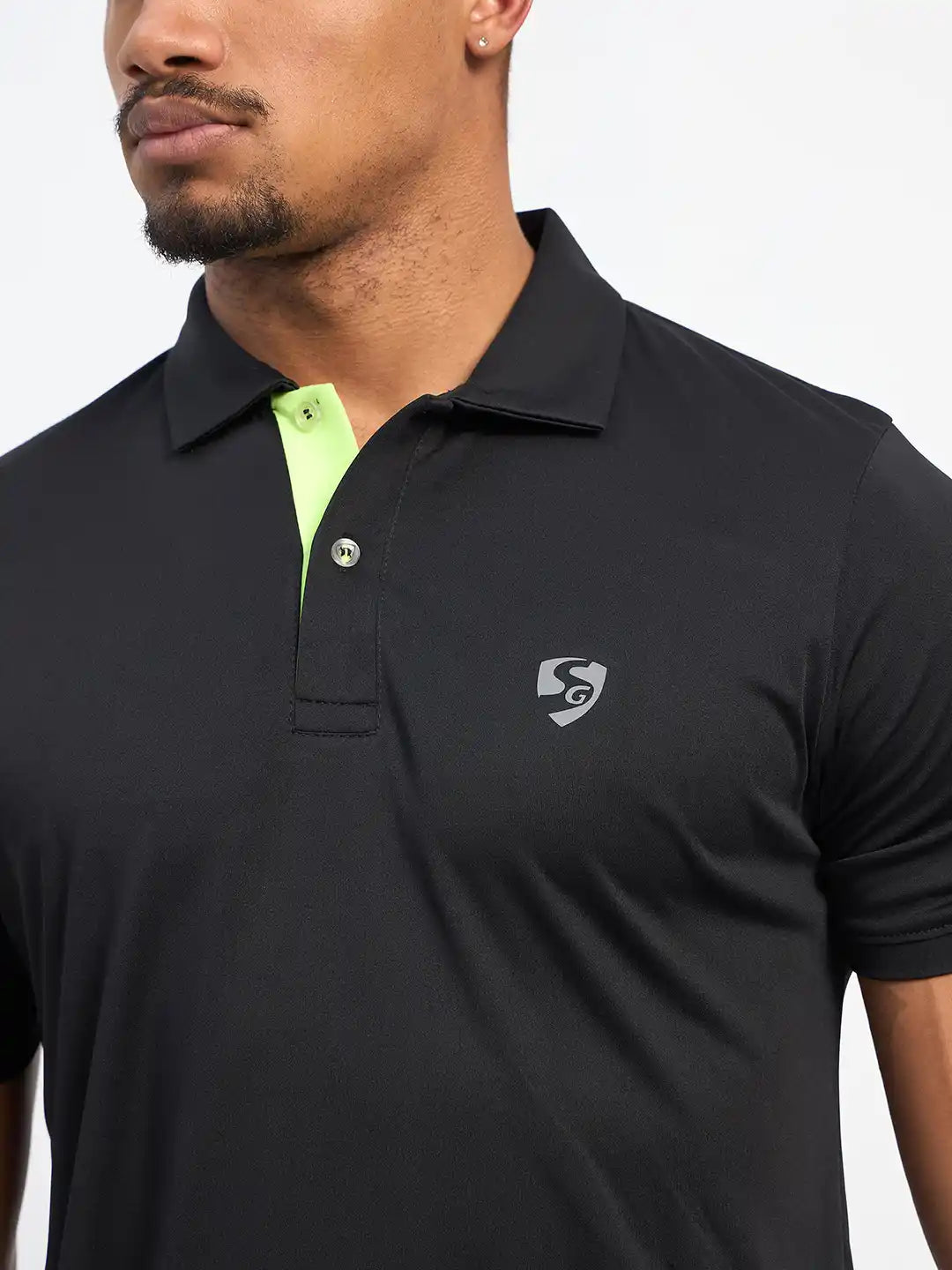 SG H1MP84101 Men Black Polo T-Shirt