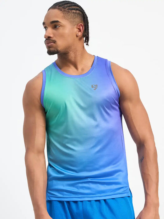 SG H2MV83621 Men Blue Green T-Vest