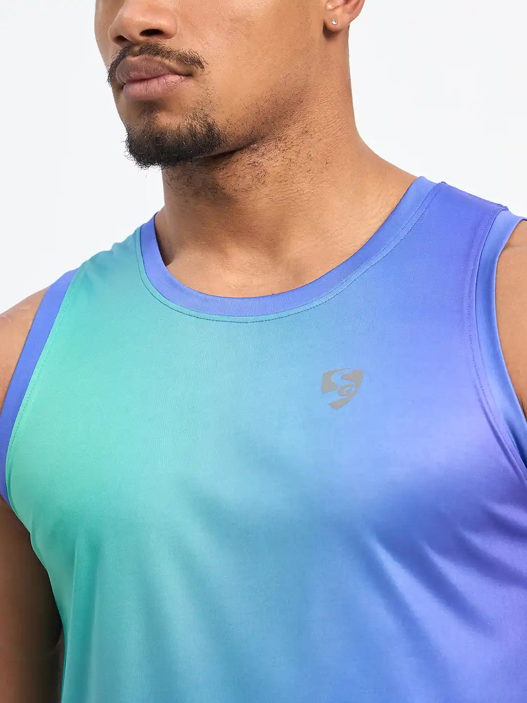 SG H2MV83621 Men Blue Green T-Vest