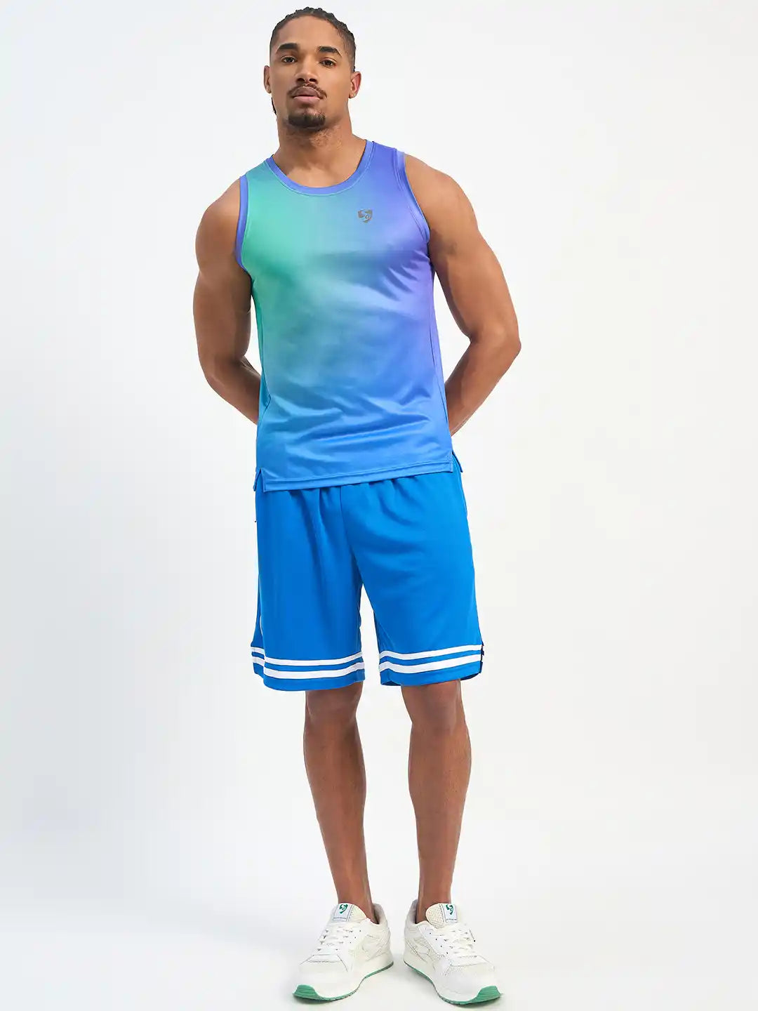 SG H2MV83621 Men Blue Green T-Vest