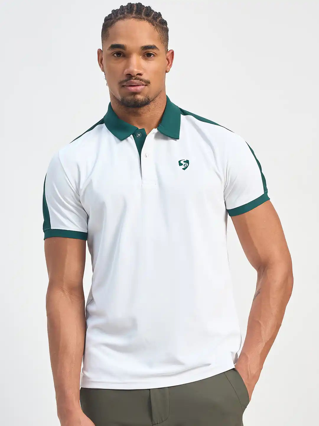 SG H2MP83822 Men White/Retro Polo T-Shirt