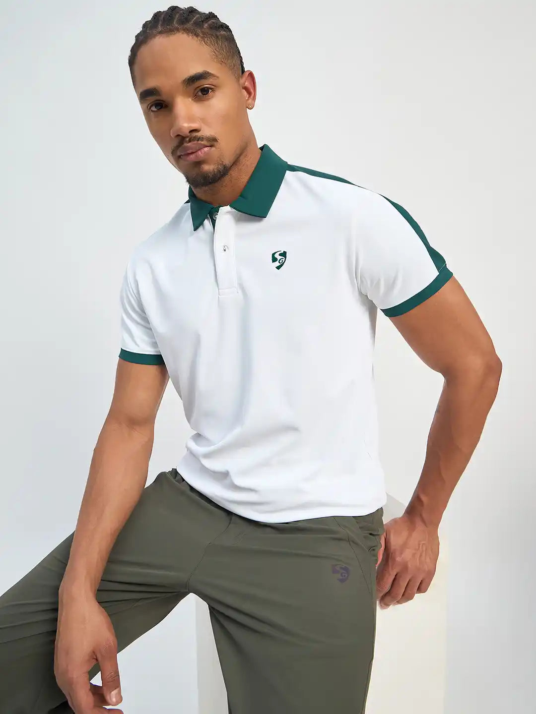 SG H2MP83822 Men White/Retro Polo T-Shirt