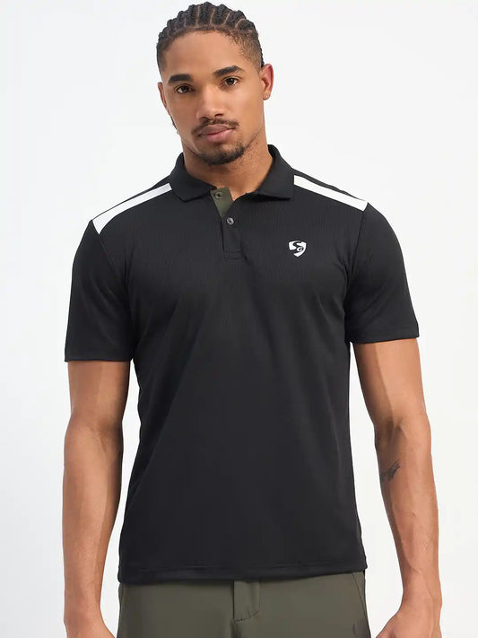 SG H1MP83842 Men Black Polo T-Shirt