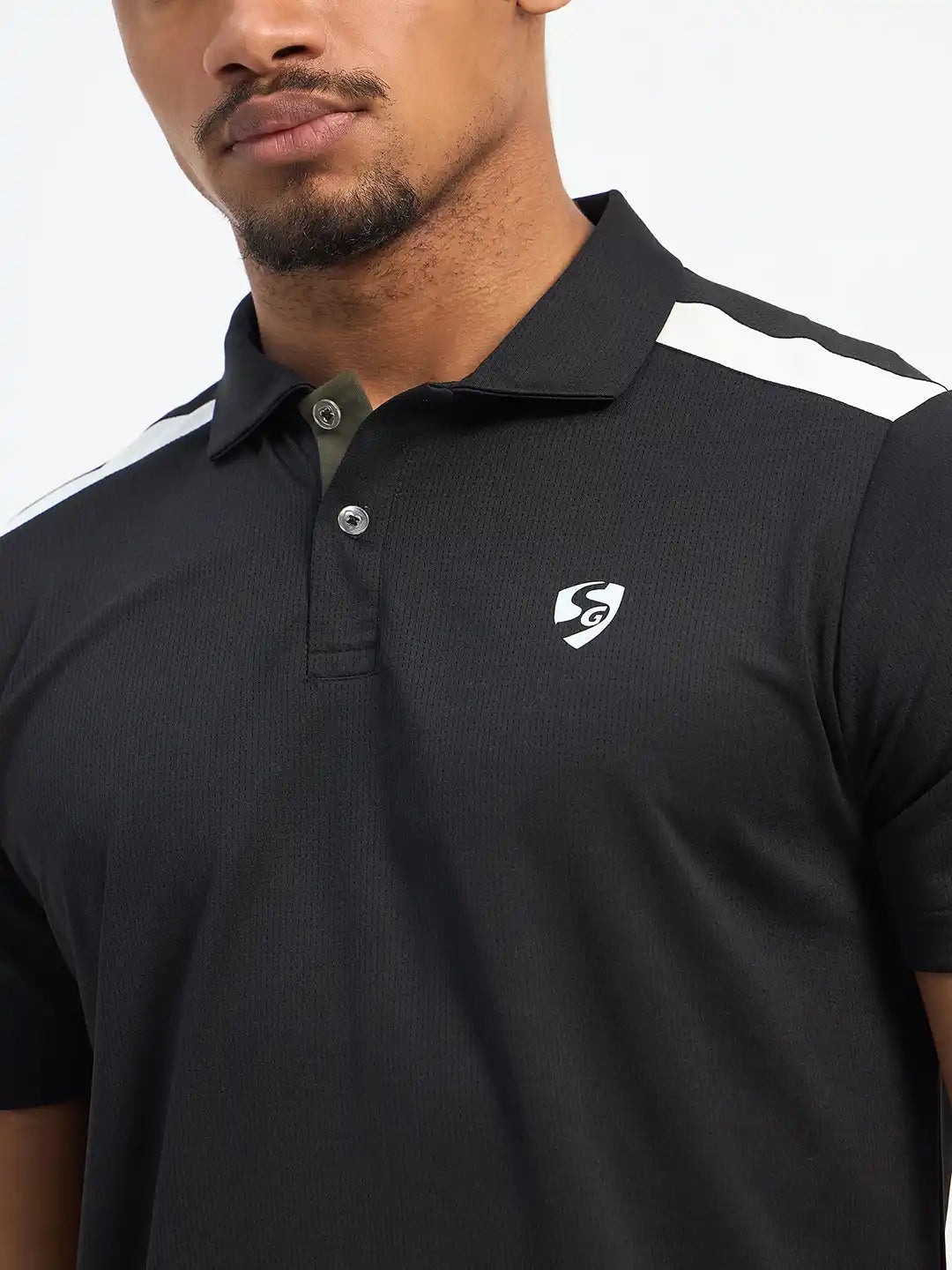 SG H1MP83842 Men Black Polo T-Shirt
