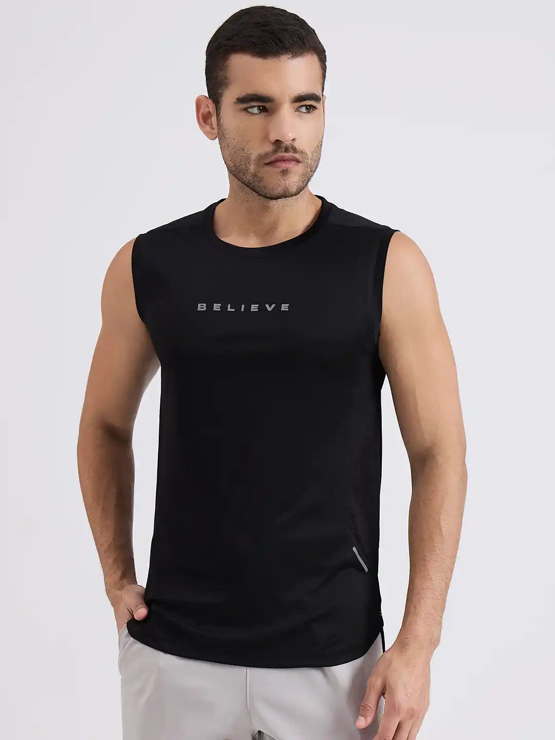 SG H1MV83631 Men Black T-Vest