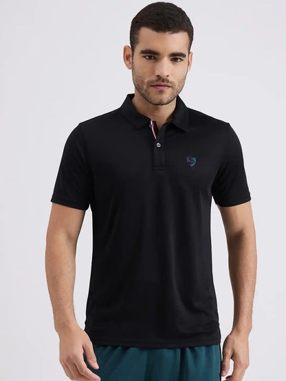 SG H1MP83811 Men Black Polo T-Shirt